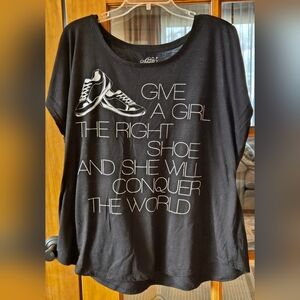 Style & Co. Black Graphic Tee with Motivational Quote